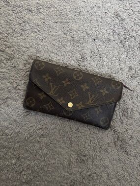 Authentic Louis Vuitton Monogram Envelope Wallet in Dark Brown